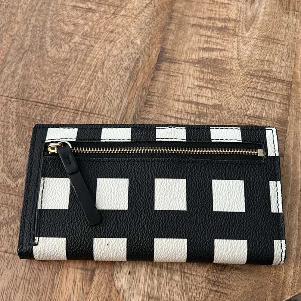 kate spade Black and White Gingham Continental Wallet - Picture 2 of 5